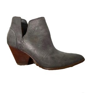 FRYE Taupe Gray Nubuck Leather Reina Cutout Ankle Booties Size 9M